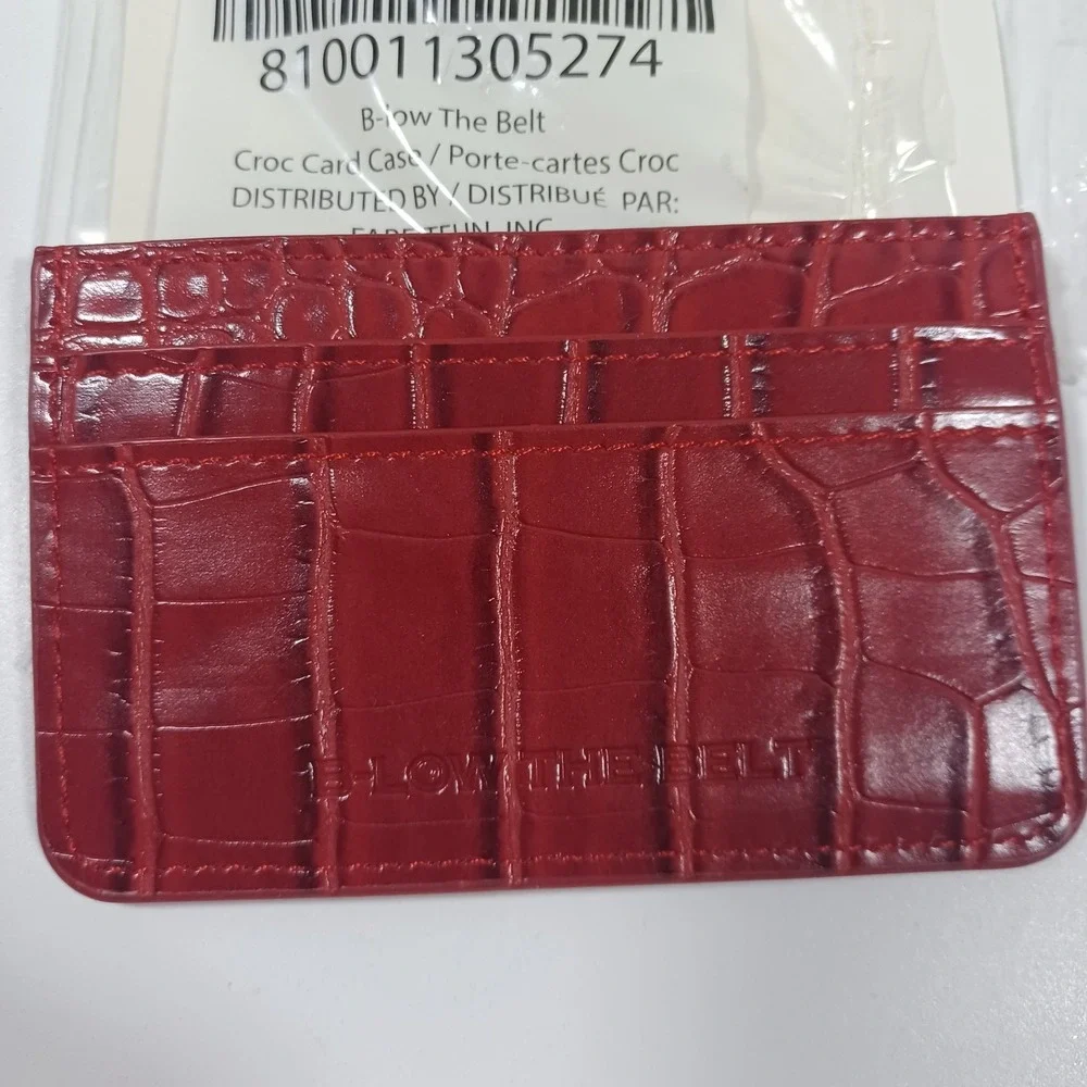 B-Low The Belt Croc Card Case Red Zipper On One Side‎